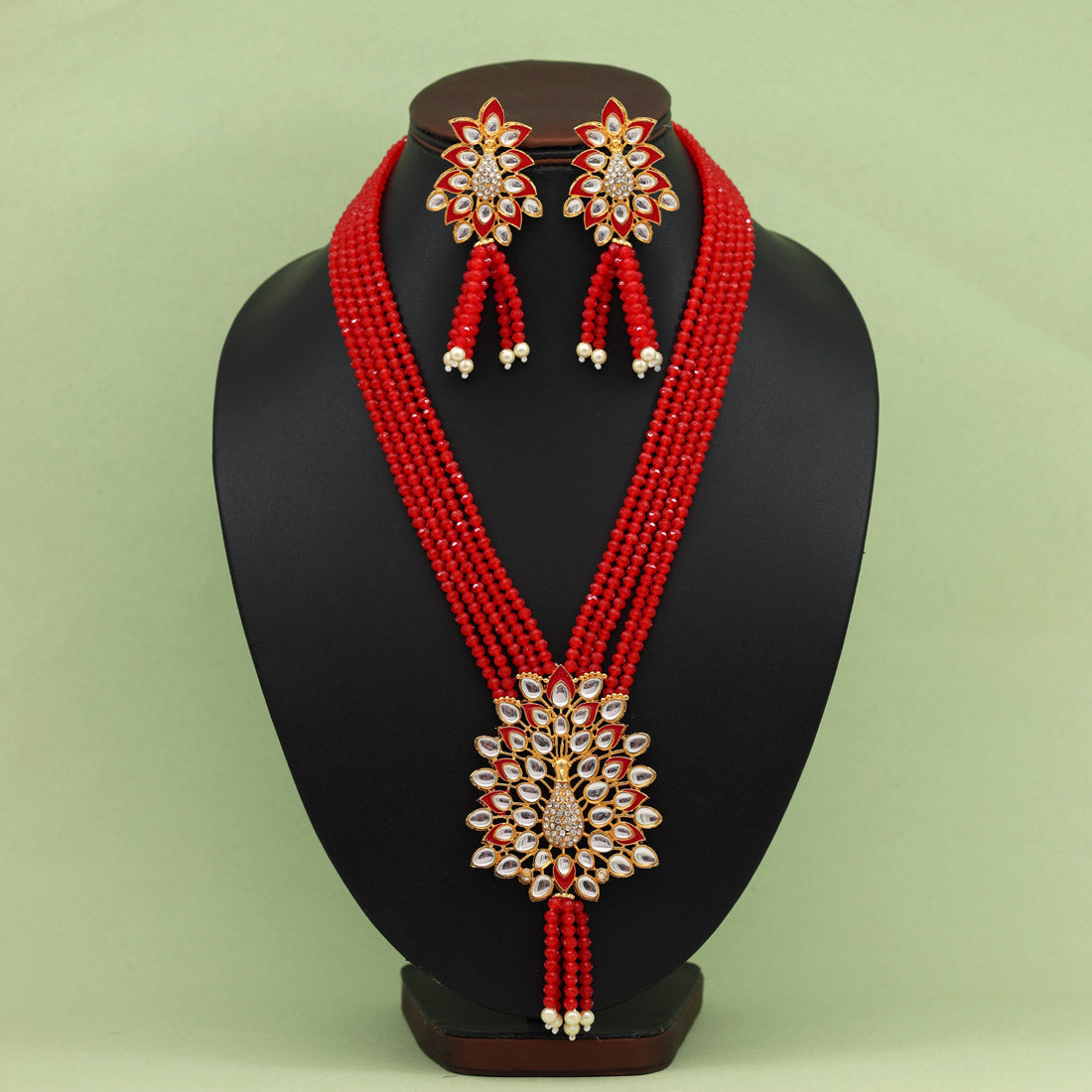 Red Color Jewellery Rani Haar (PN768RED) Jewellery GetGlit