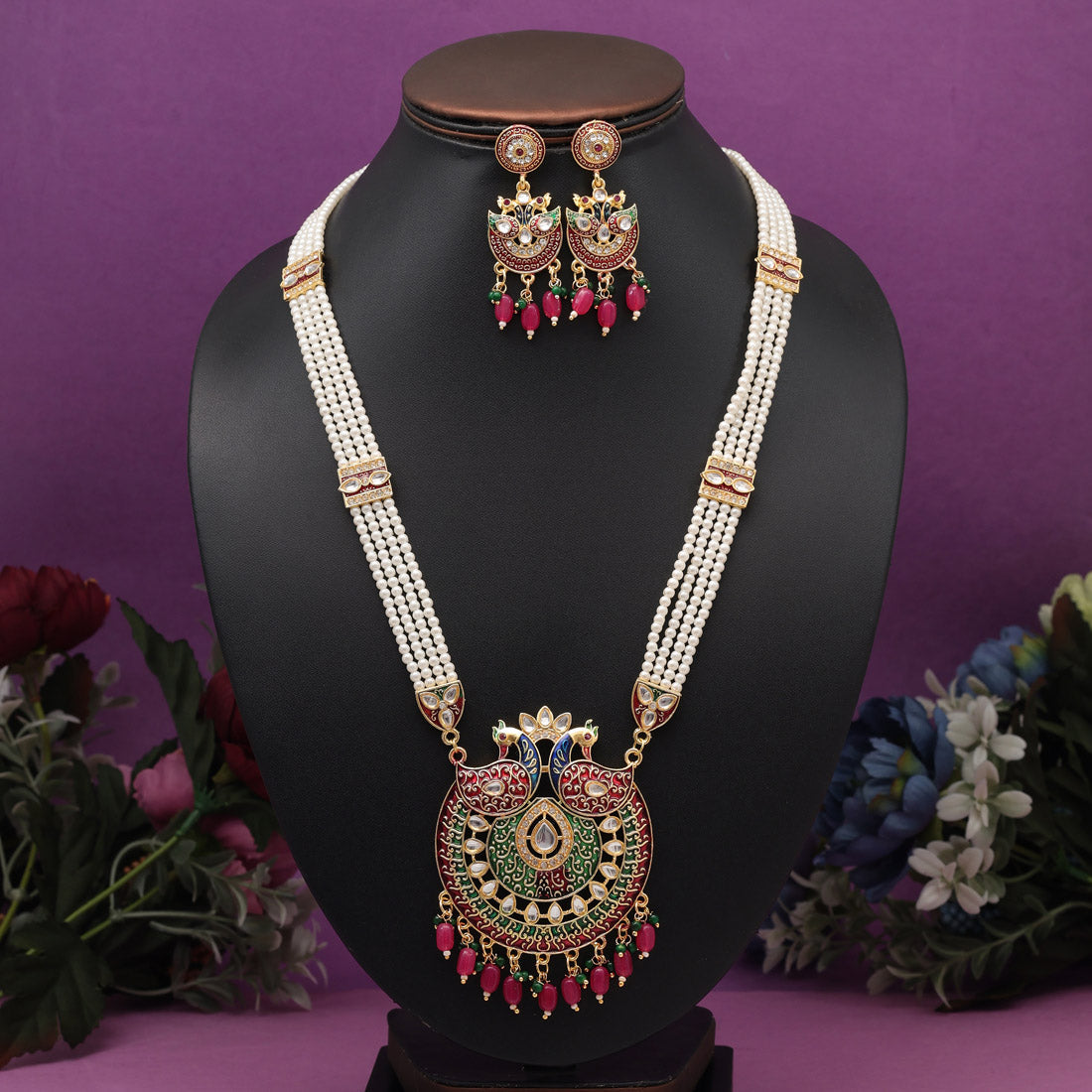 Multi Color Rajputi Jewellery Rani Haar (PN807MLT) Jewellery GetGlit