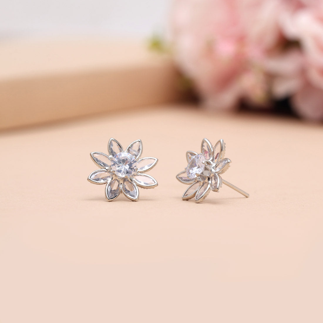 White Color Stone Necklace Set (STN223WHT) Jewellery GetGlit