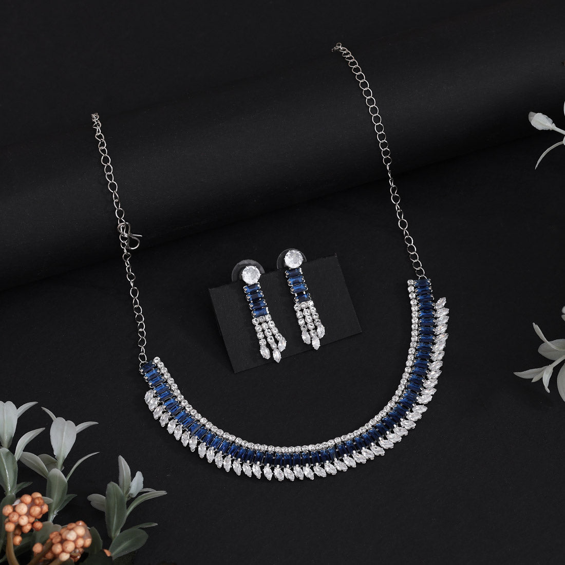 Blue Color Stone Necklace Set (STN231BLU) Jewellery GetGlit
