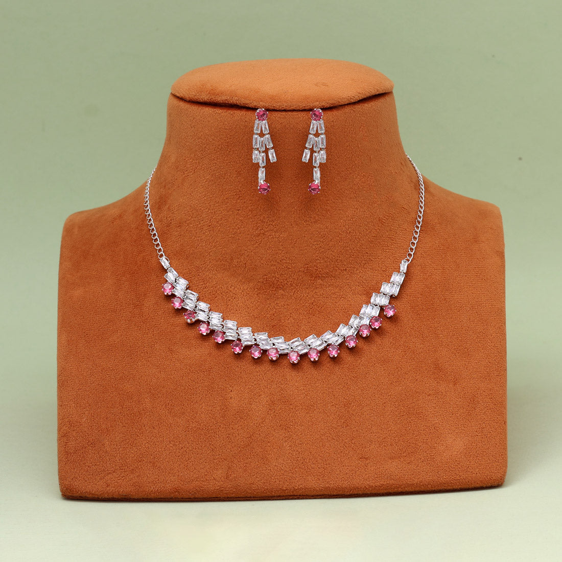 Rani Color Stone Necklace Set (STN236RNI) Jewellery GetGlit