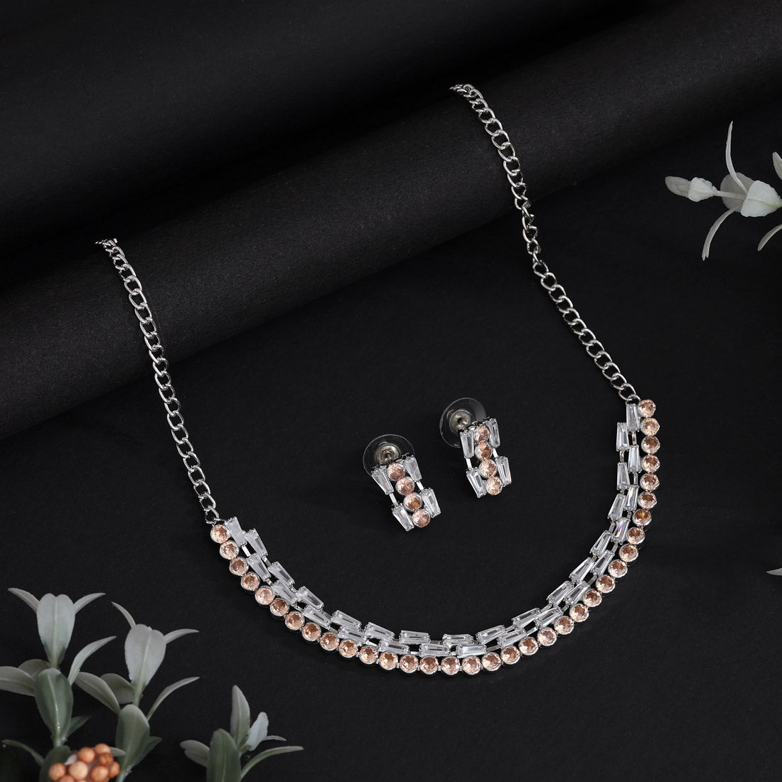 Gold Color Stone Necklace Set Jewellery GetGlit