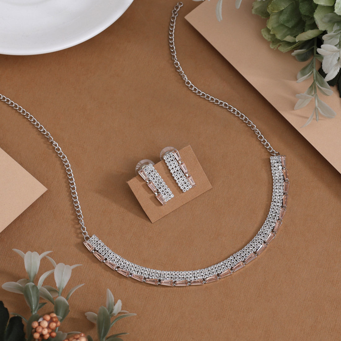 Gold Color Stone Necklace Set (STN239GLD) Jewellery GetGlit