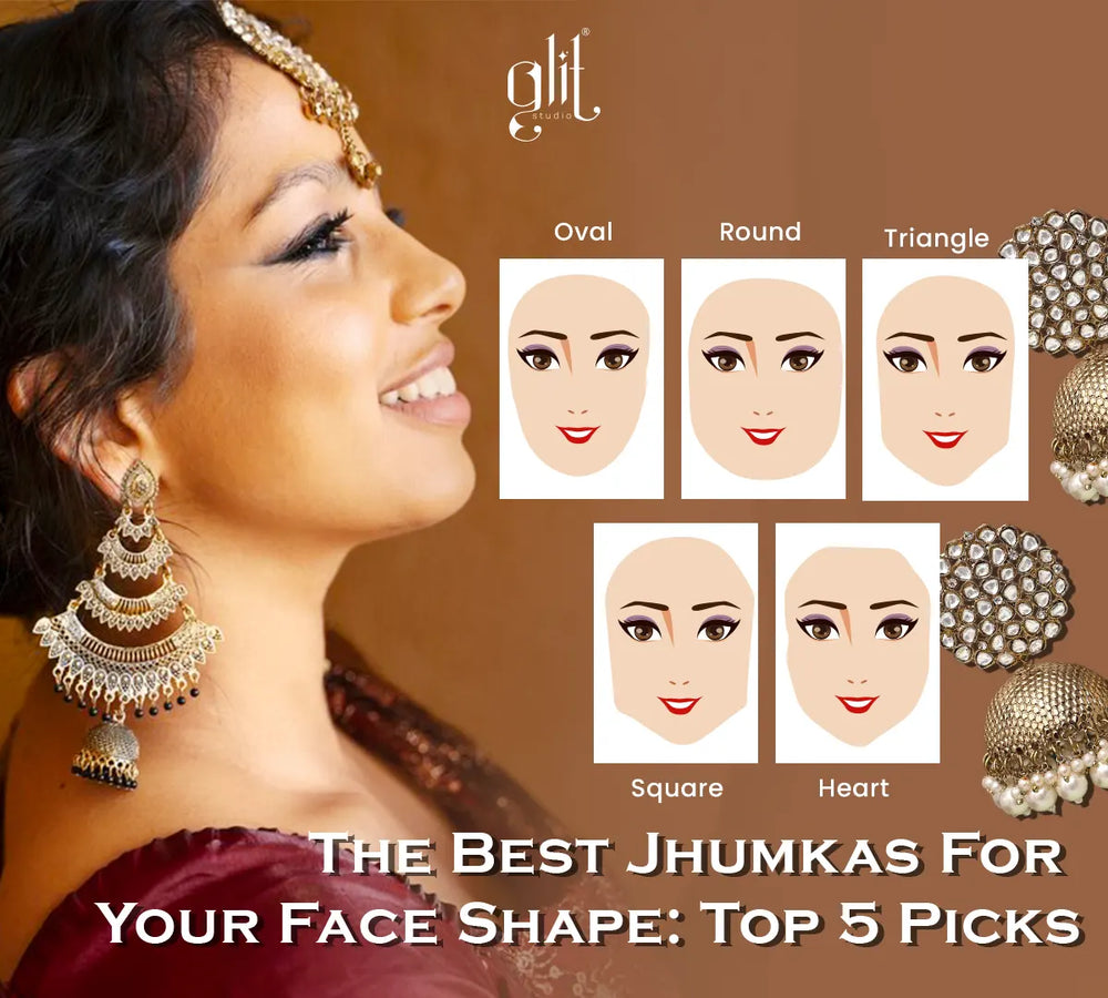 Top 5 Jhumka Picks for Oval, Round, and Heart-Shaped Faces