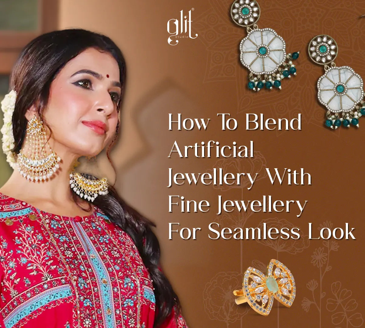 Artificial jewellery with fine jewellery