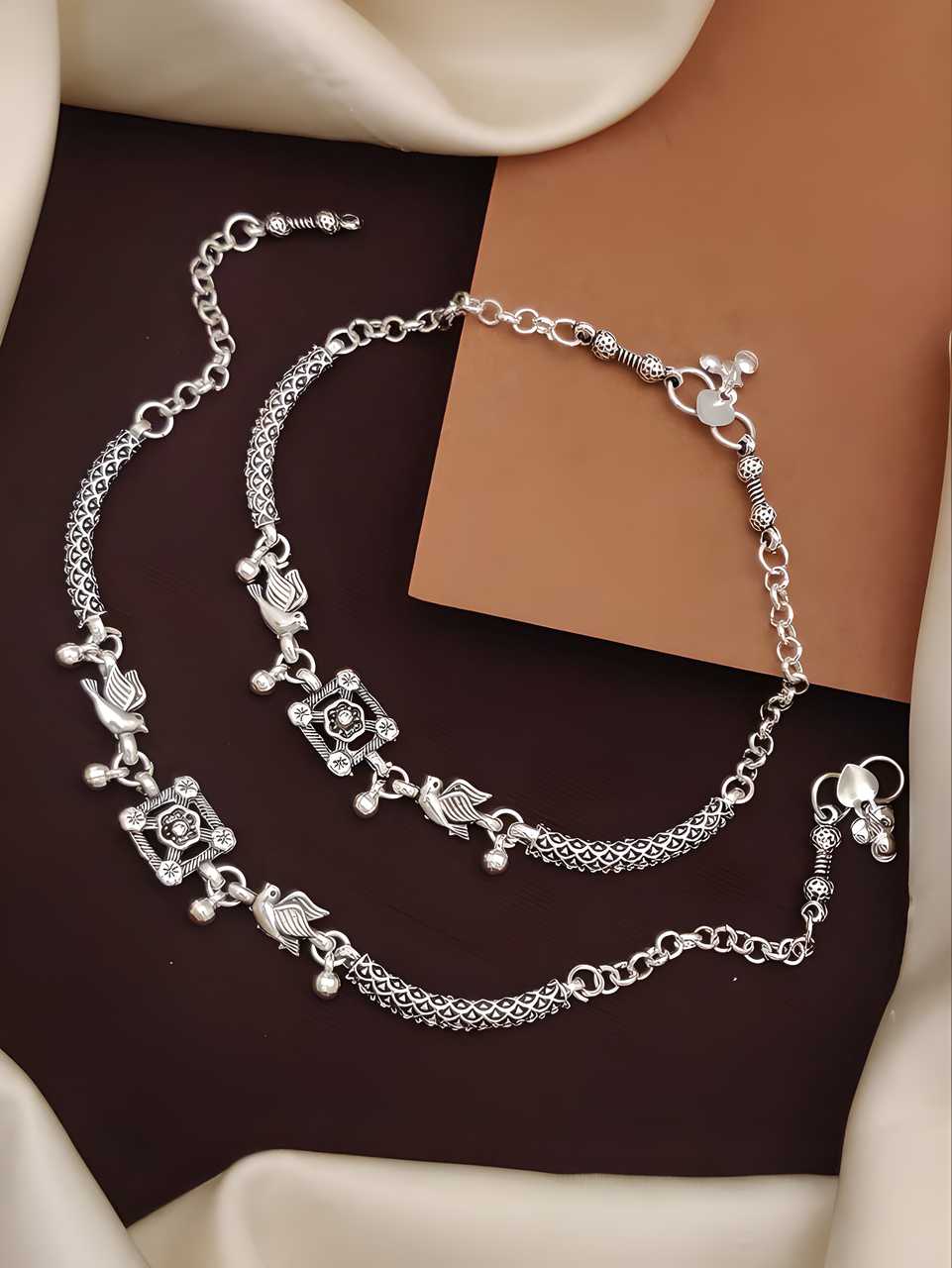 Women's Silver Plated Anklets Jewellery glitstudio   