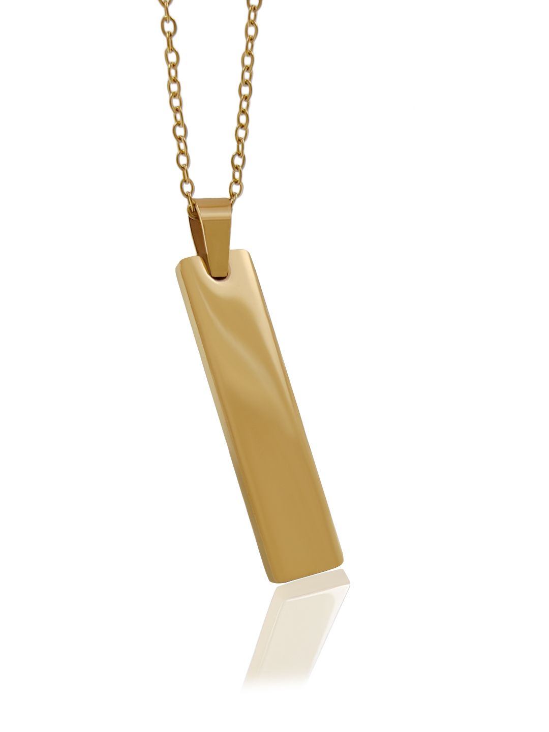 Gold Stainless Steel Vertical Bar Pendant adjustable Necklace chain Pendants glitstudio   