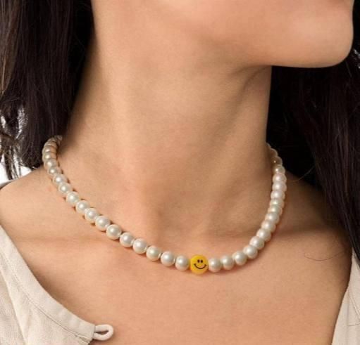 PD Enterprise Smiley Face Pearls Necklaces for Women  Glitstudio   