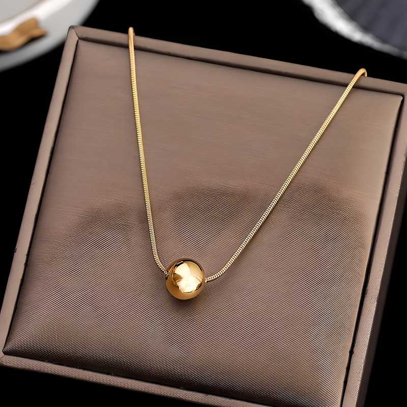 Simple Ball Pendant Stainless Steel Short Necklace For Woman Pendants glitstudio   