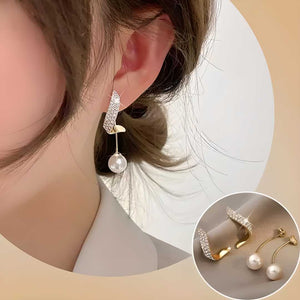 AVR JEWELS Korean Beautiful Pearl Wing Stud Earrings 2 Pcs/Set