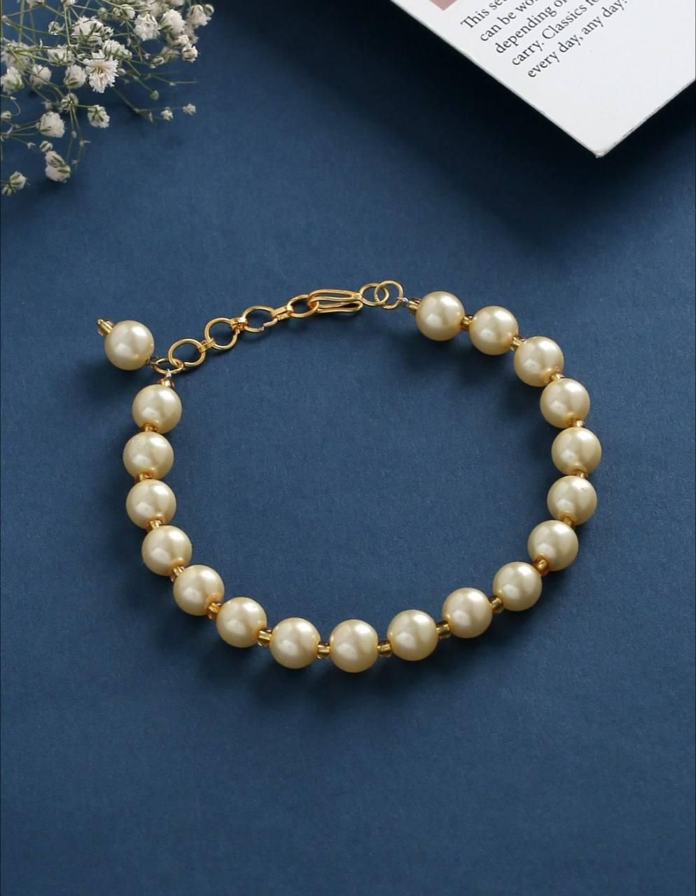 PD Enterprise Gold Plated Pearl Bracelet Gold Plated Jewelley Glitstudio   