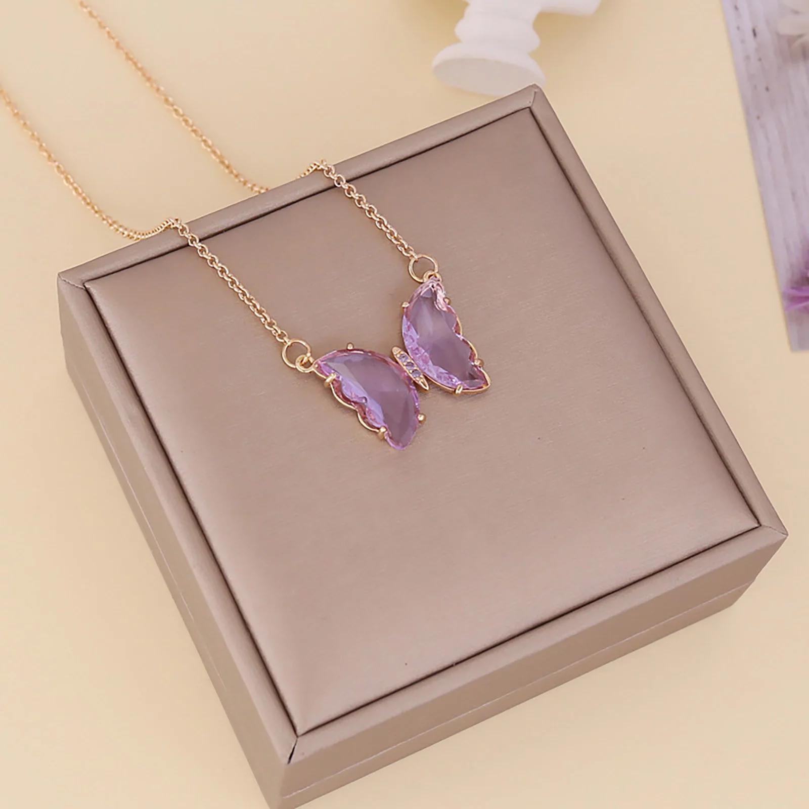 AVR JEWELS Gold-plated Stylish Butterfly Necklace For Women and Girls Necklaces glitstudio   