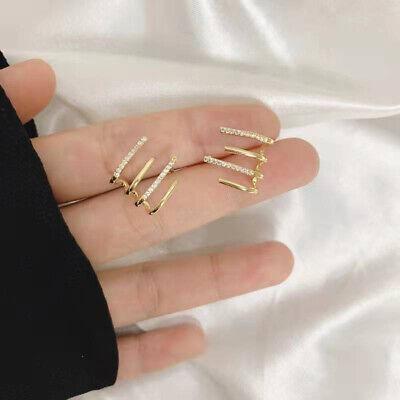 AVR JEWELS Korean Gold Plated Four Prong Stud Earrings Studs glitstudio   