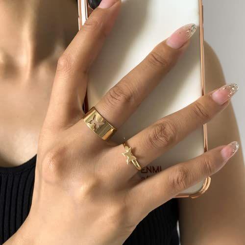 Golden Butterfly Matching Wrap Finger Ring  glitstudio   