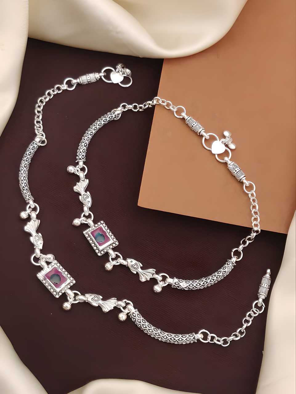 Women's Silver Plated Anklets Jewellery glitstudio   