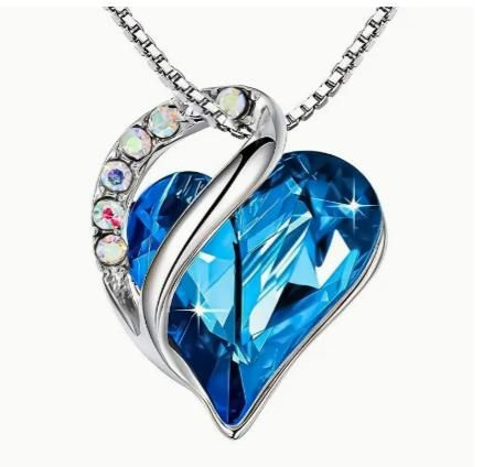 Love Pendant Ocean Heart Artificial Rhinestone Pendant glitstudio