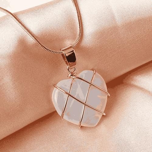 Fashion Metal Wrapped Love Heart Crystal Stone Pendant Pendants glitstudio   