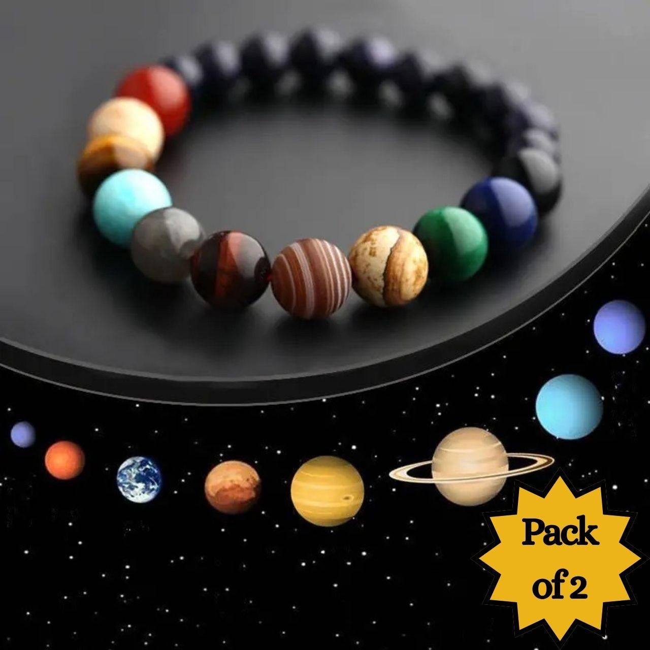 Galaxy Gem Beads Bracelet (Pack of 2)  glitstudio   