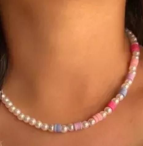 PD Enterprise Glass Bead Pearl Necklace Multicolor  Glitstudio   