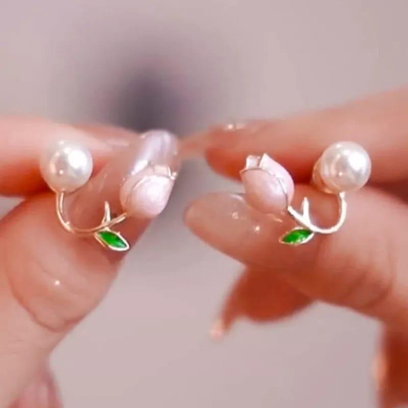 AVR JEWELS Stylish Korean Artificial Rose Stud Earrings For Women and Girls Studs glitstudio   