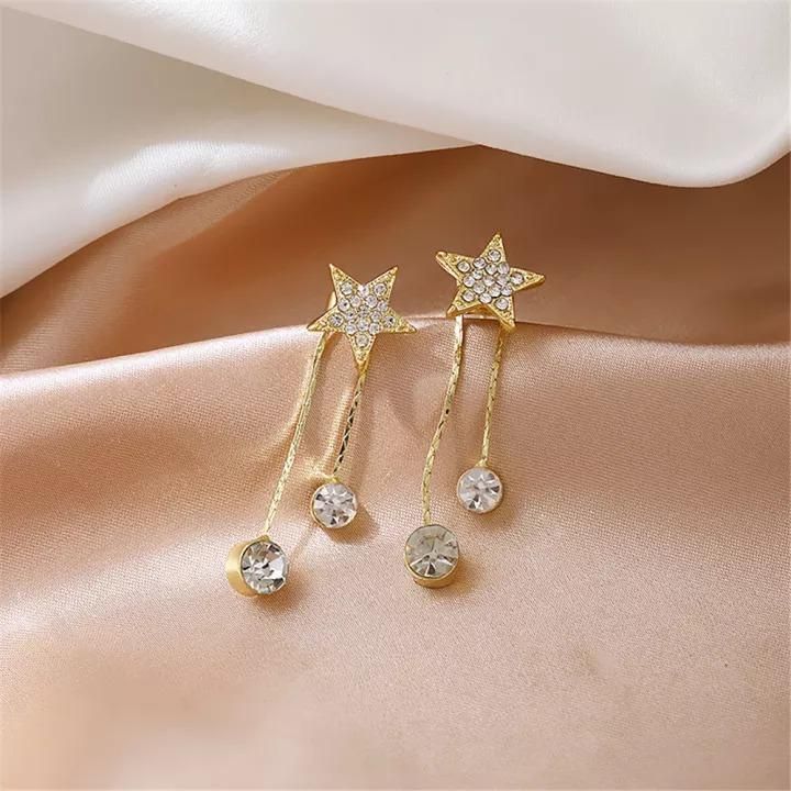 AVR JEWELS Gold Plated Korean Shining Star Stud Earrings For Women and Girls Studs glitstudio   