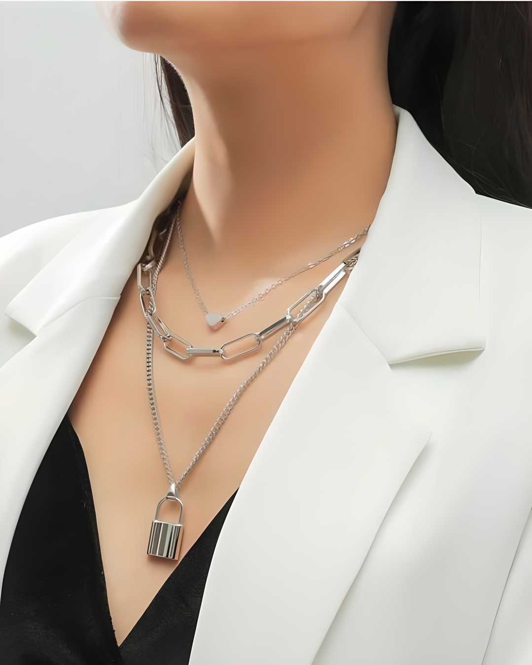 Silver Plated Stylish Necklace  glitstudio   