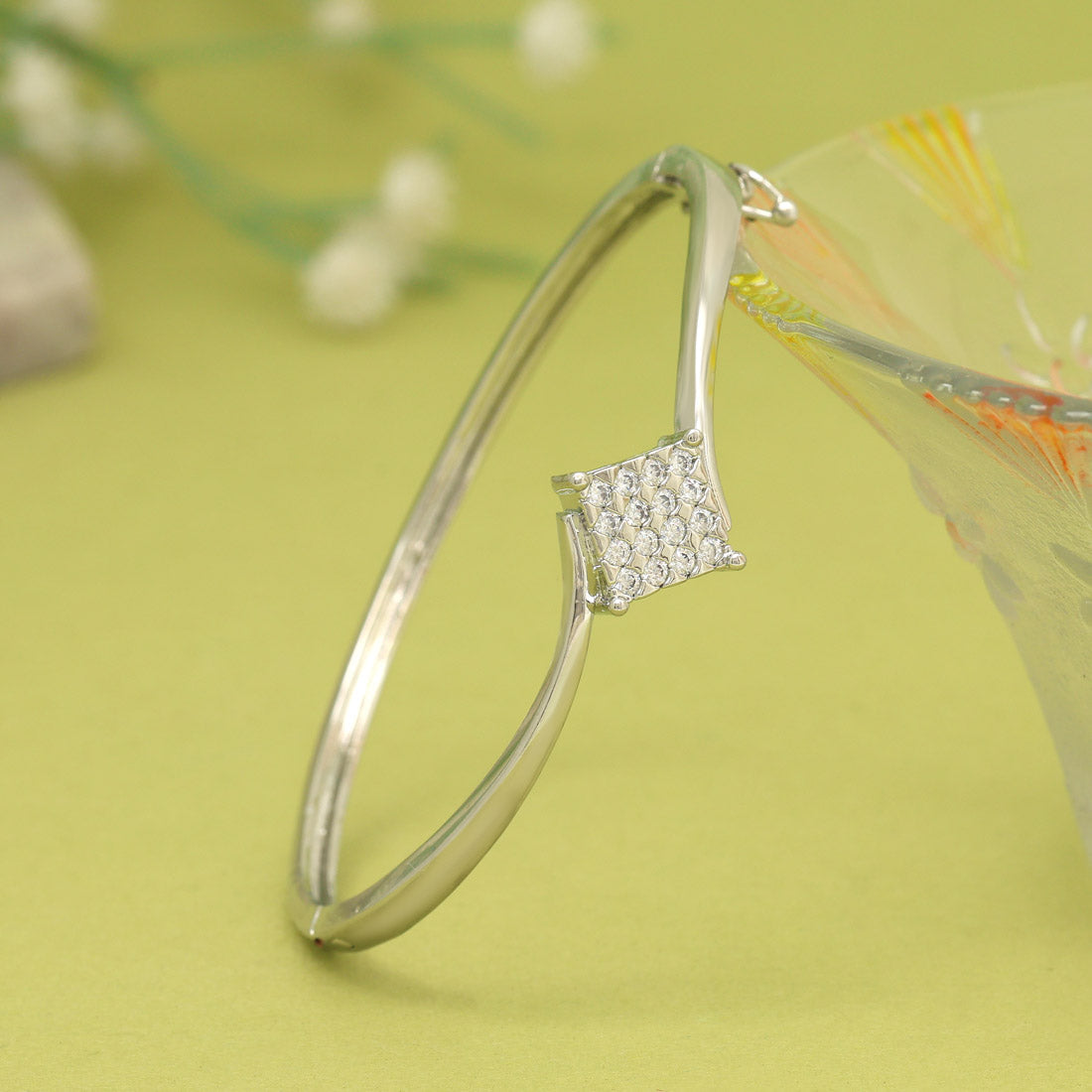 Silver Color American Diamond Bracelet (ADB330SLV) Jewellery GetGlit