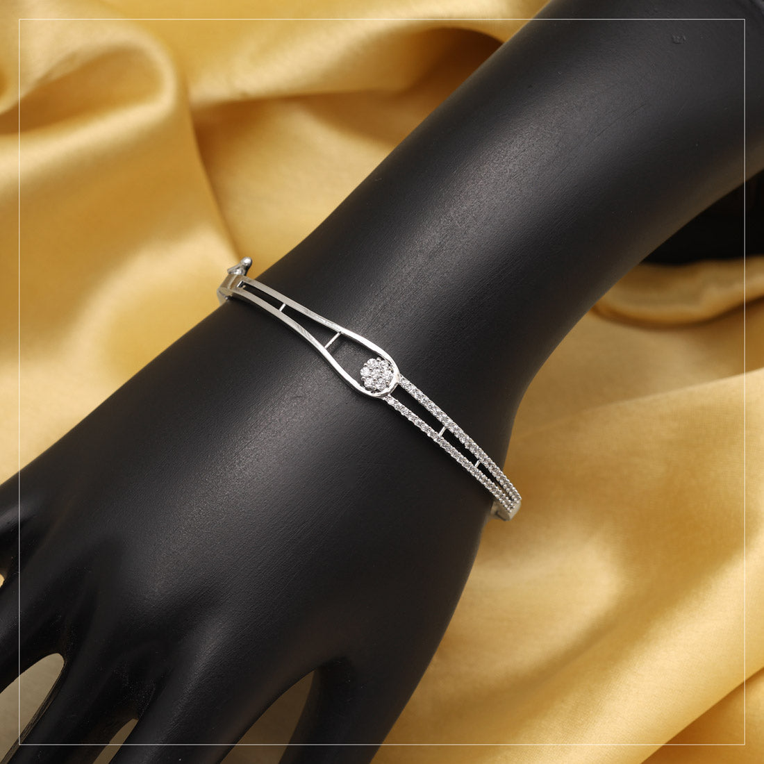 Silver Color American Diamond Bracelet (ADB351SLV) Jewellery GetGlit