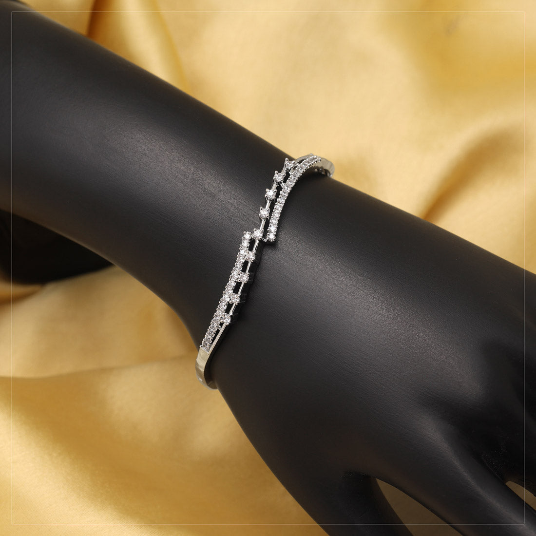 Silver Color American Diamond Bracelet Jewellery GetGlit