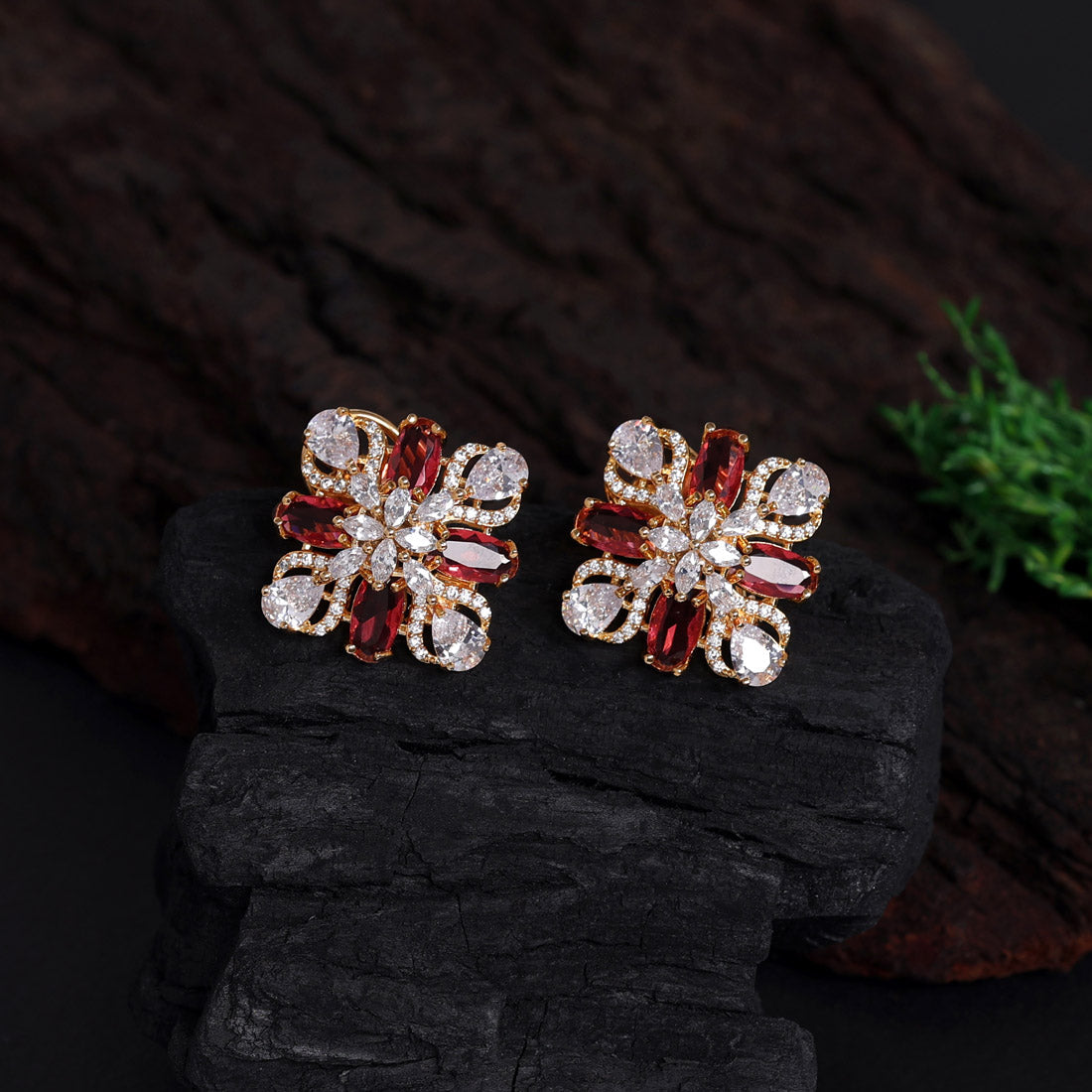 Rani Color American Diamond Stud Earrings (ADE430RNI) Studs GetGlit   