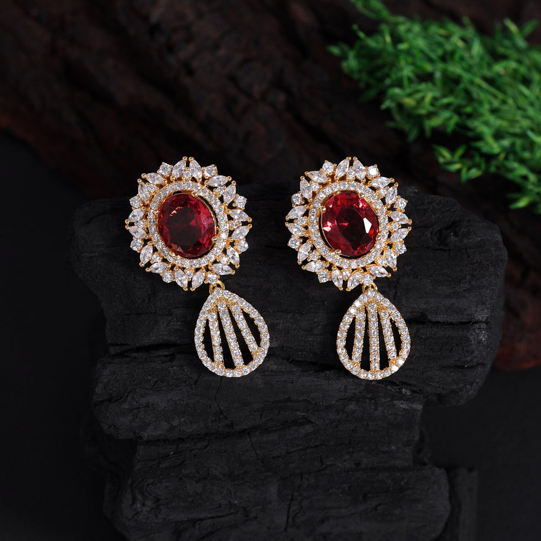 Rani Color American Diamond Earrings (ADE434RNI) Earrings GetGlit   