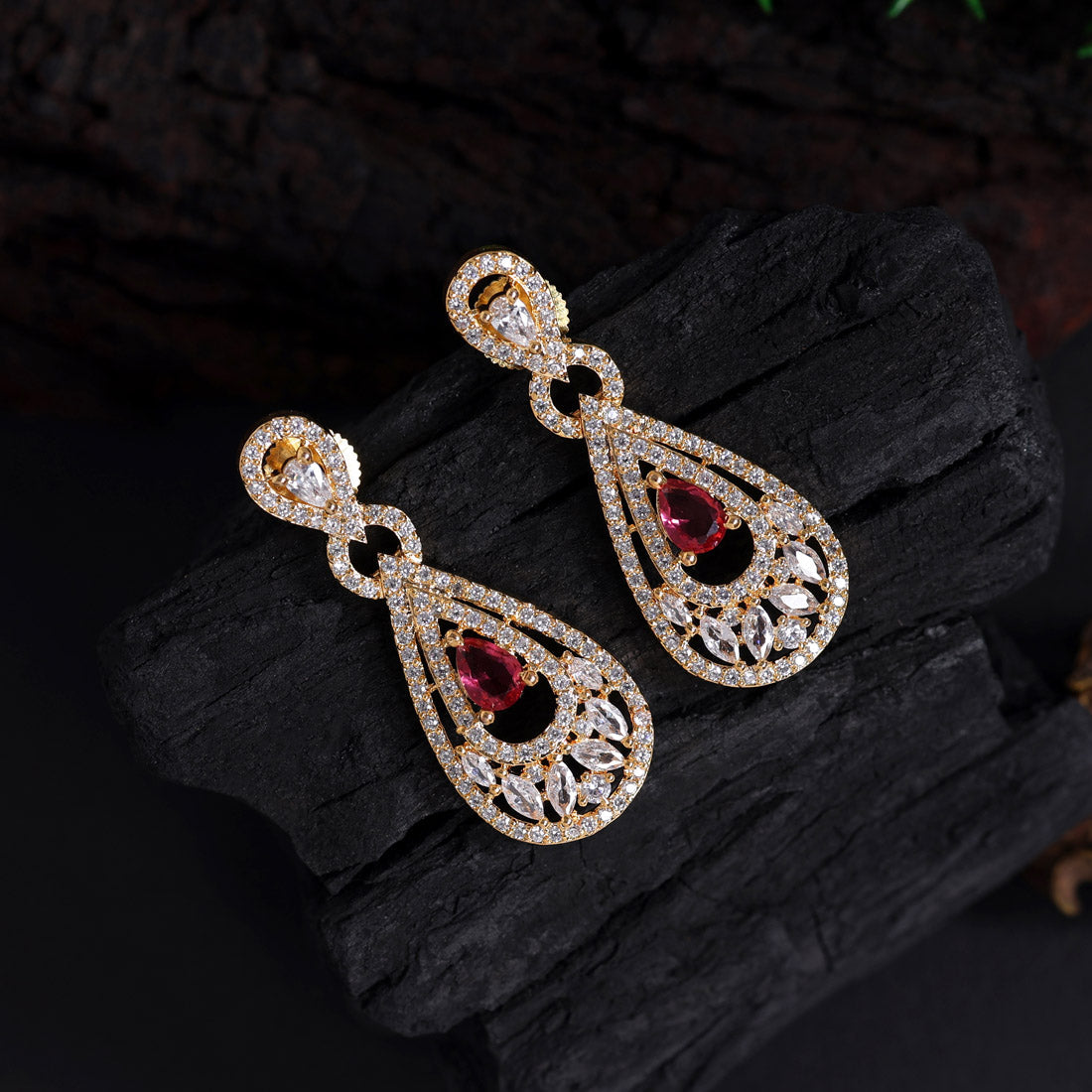 Rani Color American Diamond Earrings (ADE436RNI) Earrings GetGlit   