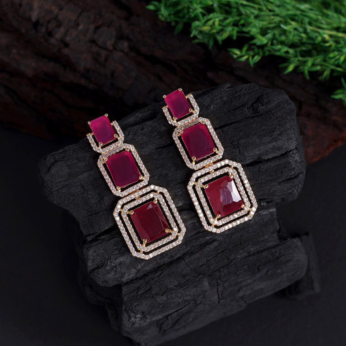 Rani Color American Diamond Earrings (ADE460RNI) Earrings GetGlit   