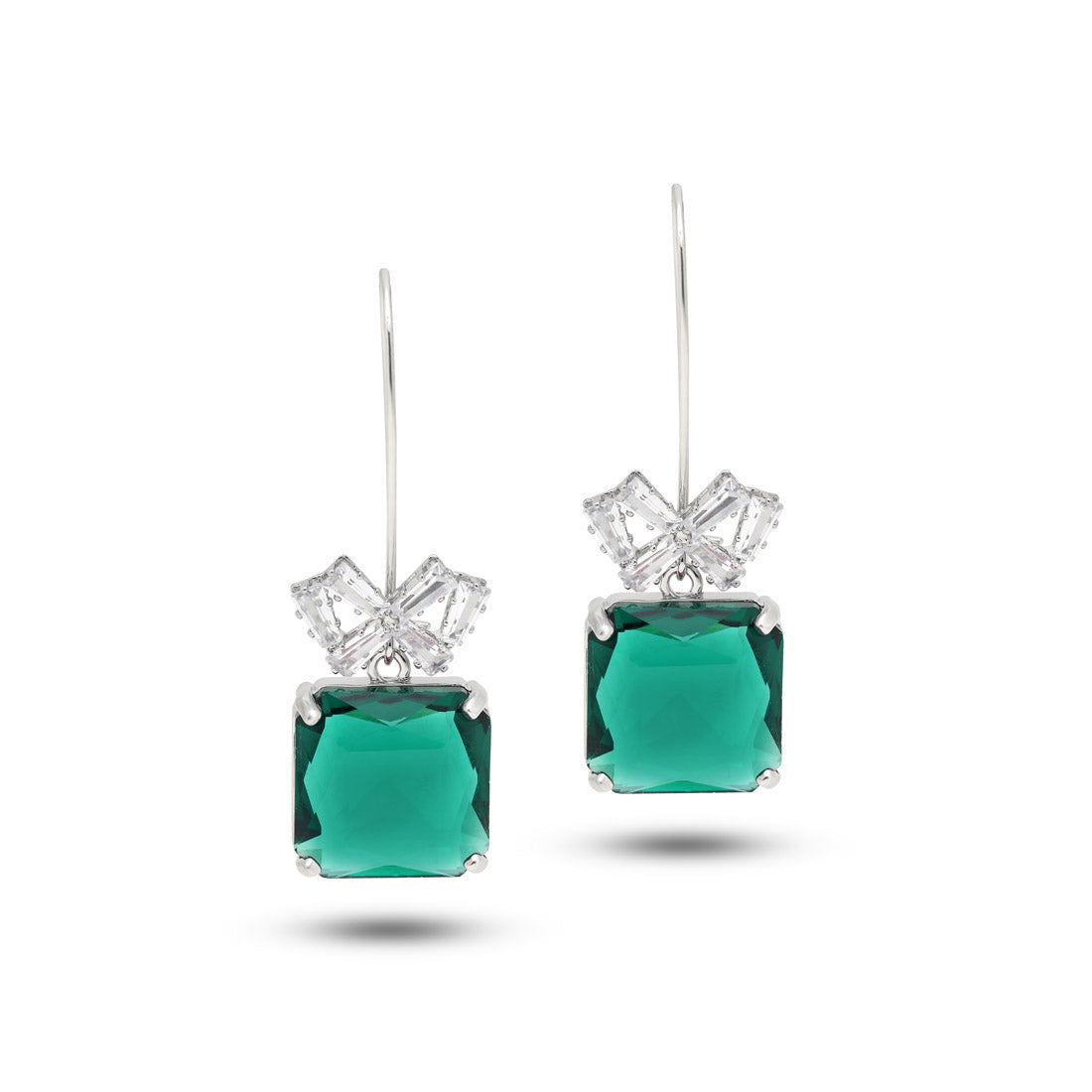 Green Color American Diamond Earrings (ADE597GRN) Jewellery GetGlit