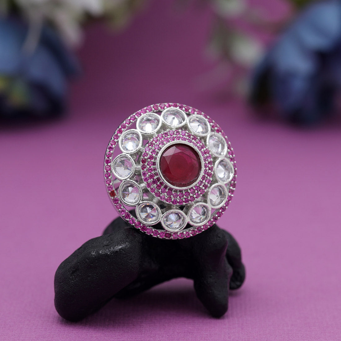 Rani Color American Diamond Finger Ring (ADR562RNI) Jewellery GetGlit   