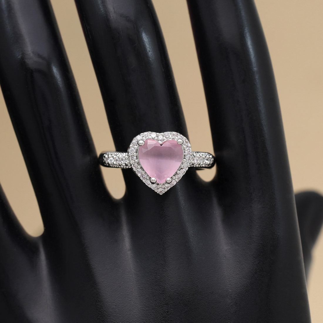 Pink Color American Diamond Finger Ring (ADR578PNK) Jewellery GetGlit