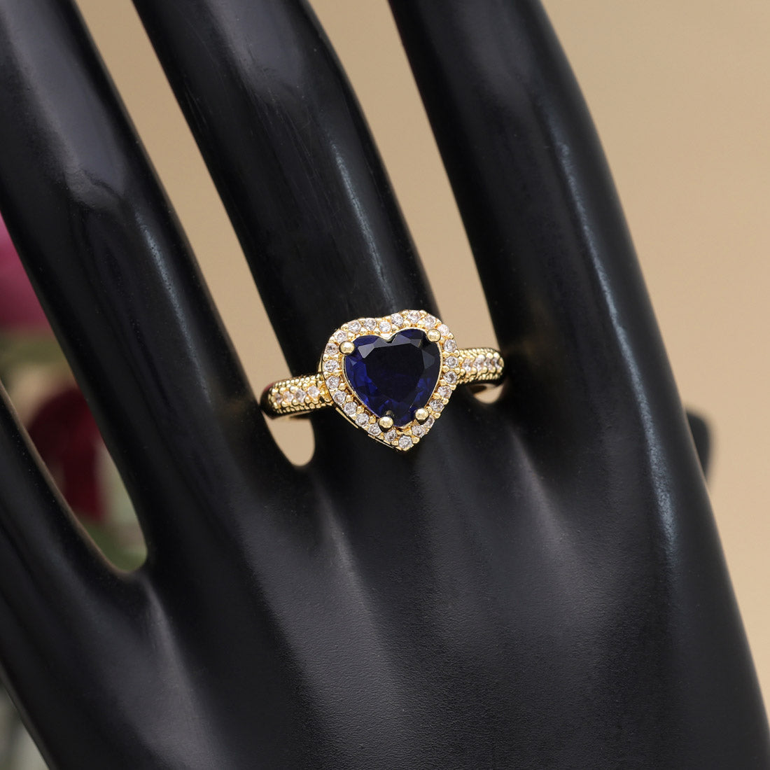 Blue Color American Diamond Finger Ring (ADR579BLU) Jewellery GetGlit   