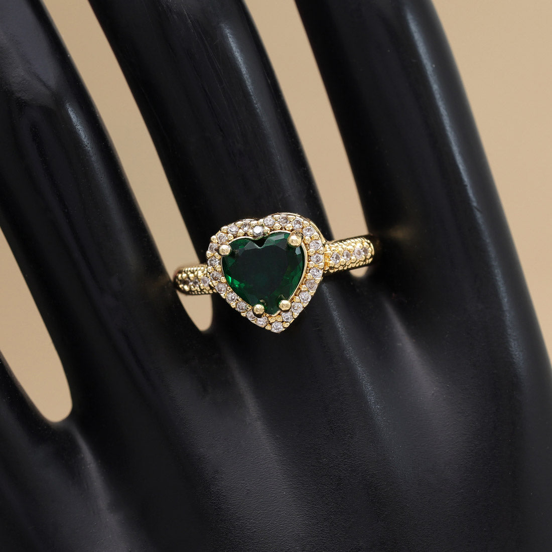 Green Color American Diamond Finger Ring (ADR579GRN) Jewellery GetGlit   