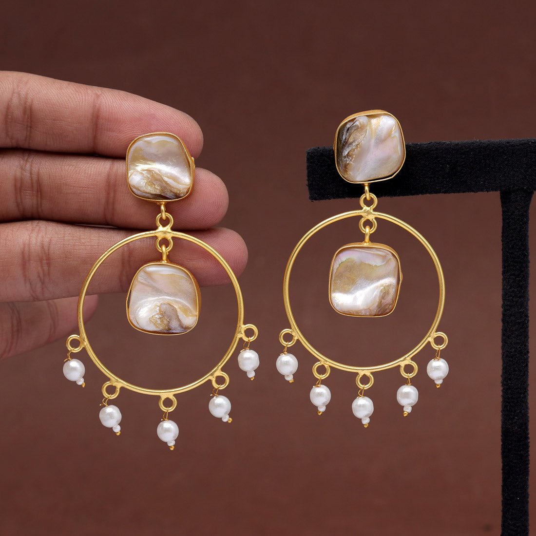 White Color Amrapali Earrings (AMPE416WHT) Jewellery GetGlit