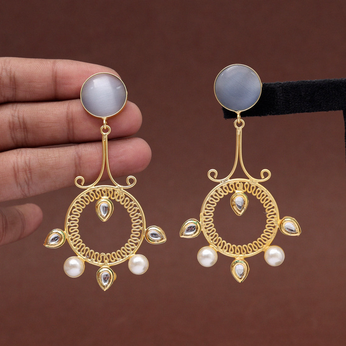 Gray Color Amrapali Earrings (AMPE417GRY) Jewellery GetGlit