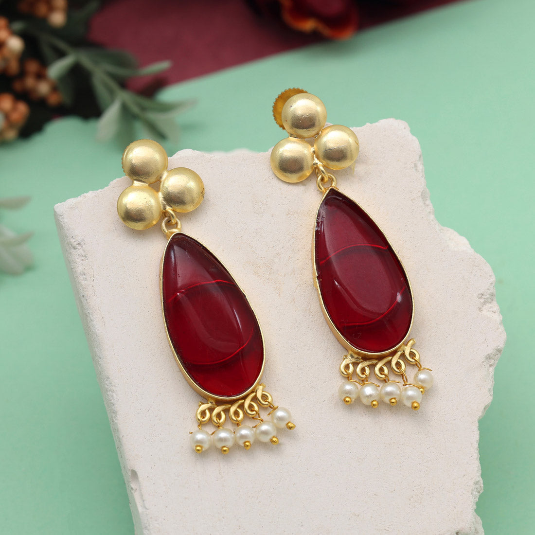 Maroon Color Amrapali Earrings (AMPE436MRN)