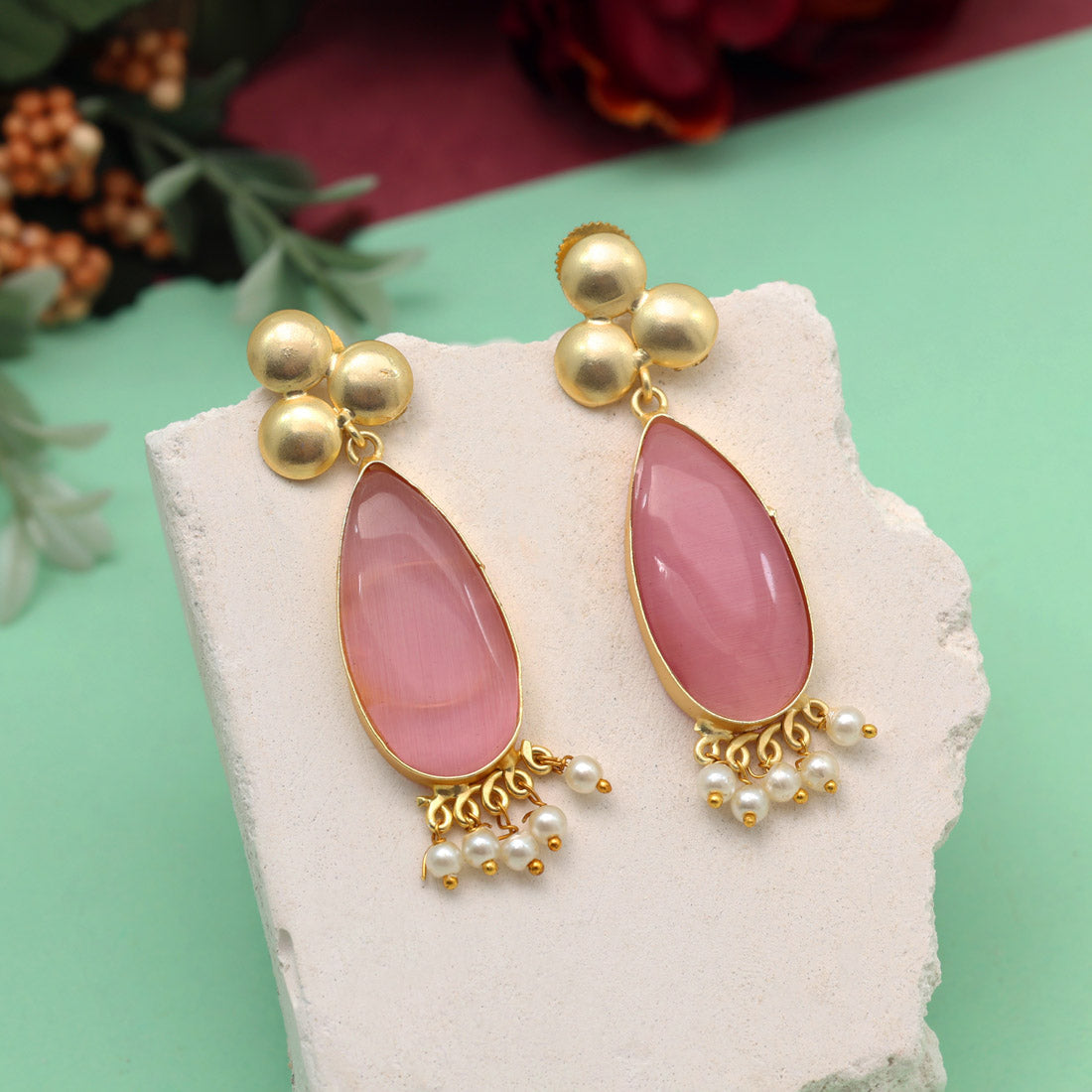 Pink Color Amrapali Earrings (AMPE436PNK) Jewellery GetGlit   