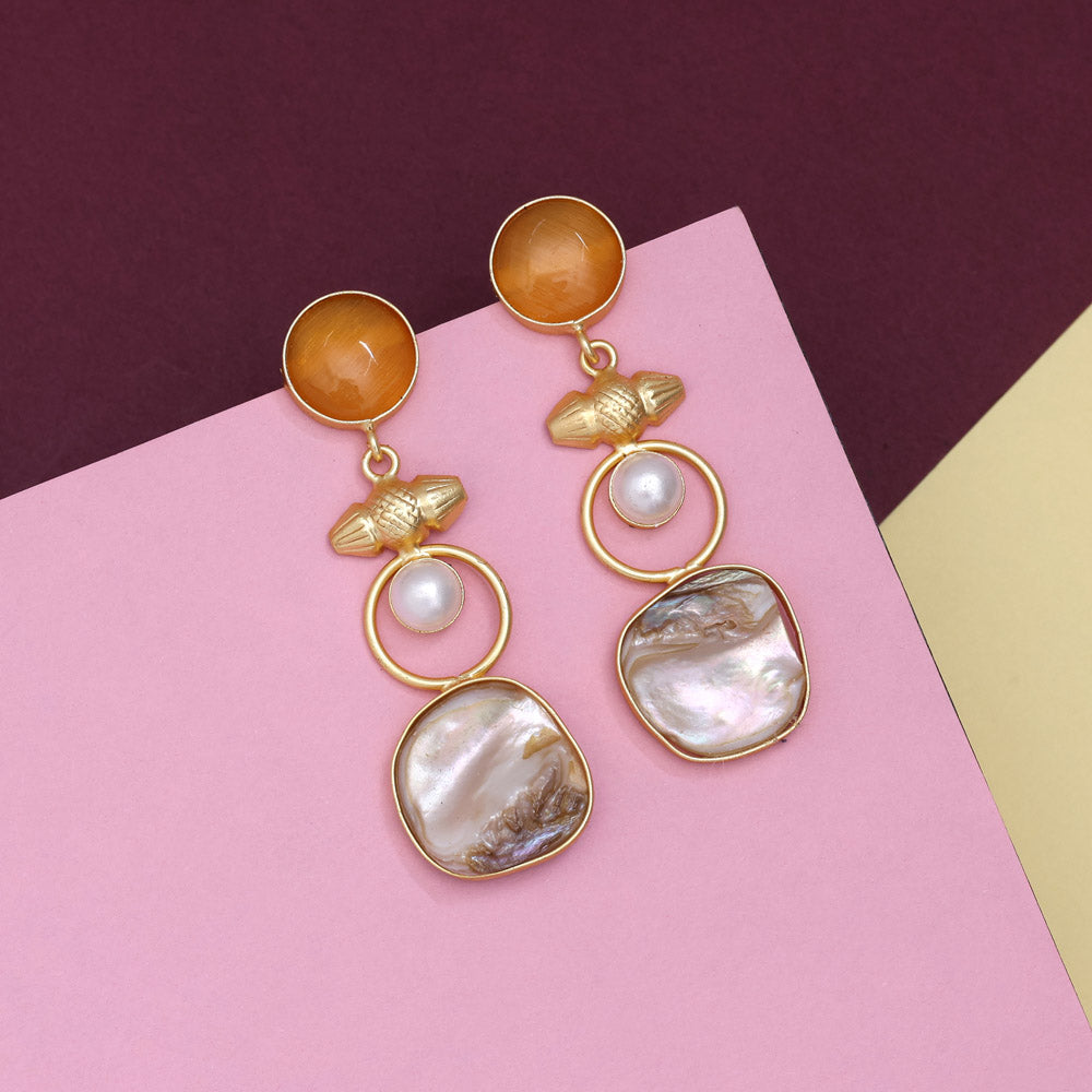 Sunset Mustard Yellow Color Amrapali Earrings Jewellery GetGlit