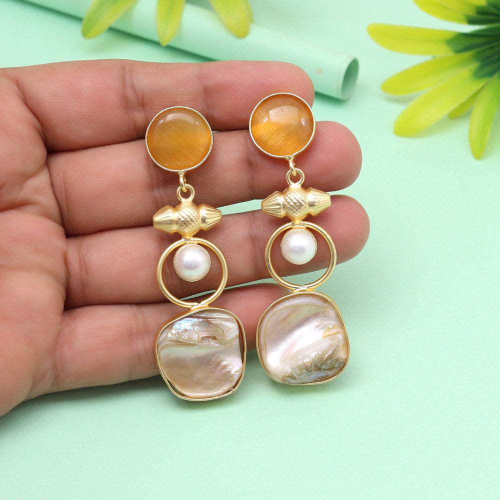 Sunset Mustard Yellow Color Amrapali Earrings Jewellery GetGlit
