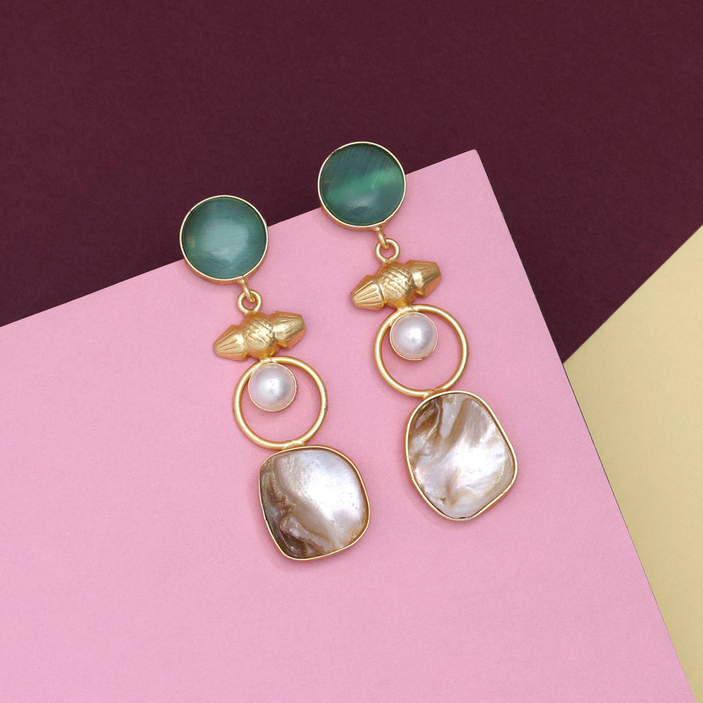 Pistachio Green Color Amrapali Earrings Jewellery GetGlit