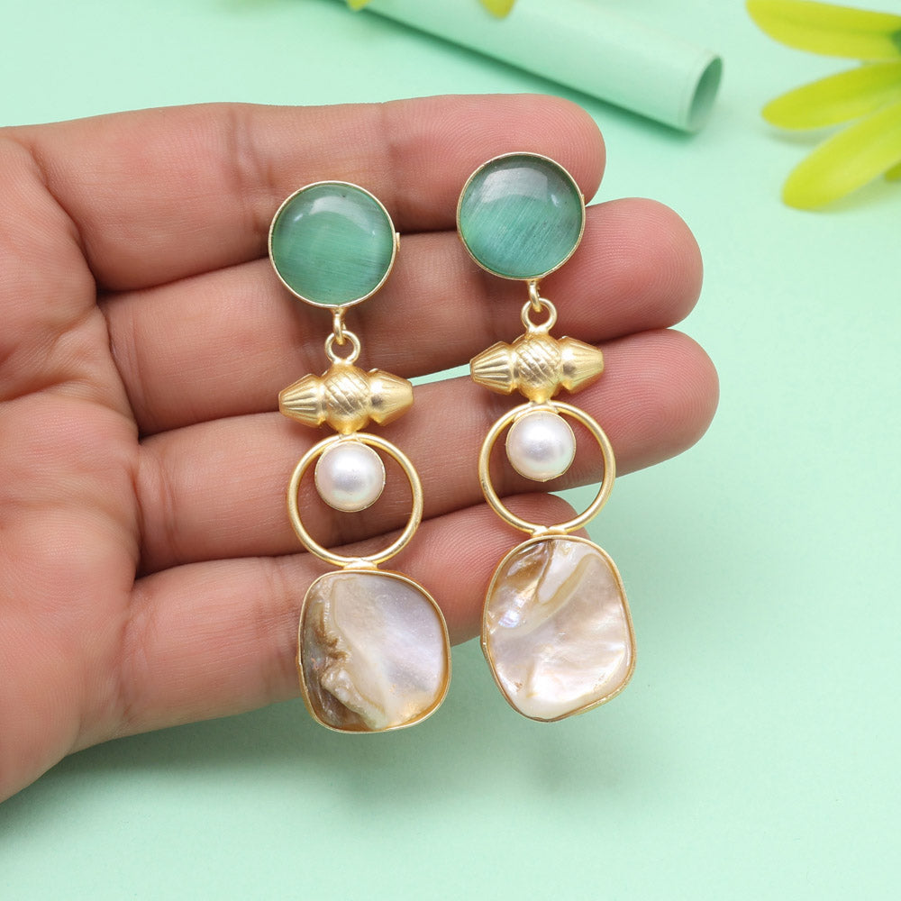 Pistachio Green Color Amrapali Earrings Jewellery GetGlit