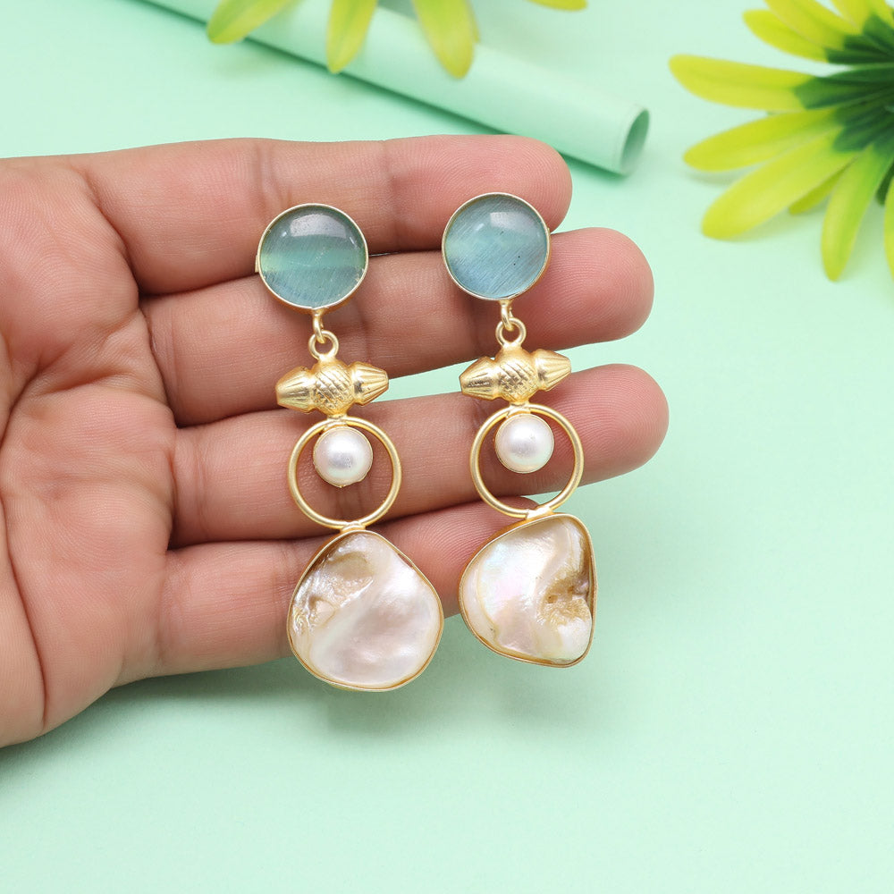 Cloudy Sky Blue Color Amrapali Earrings Jewellery GetGlit
