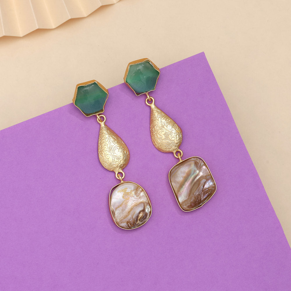 Frosted Pista Green Color Amrapali Earrings Jewellery GetGlit