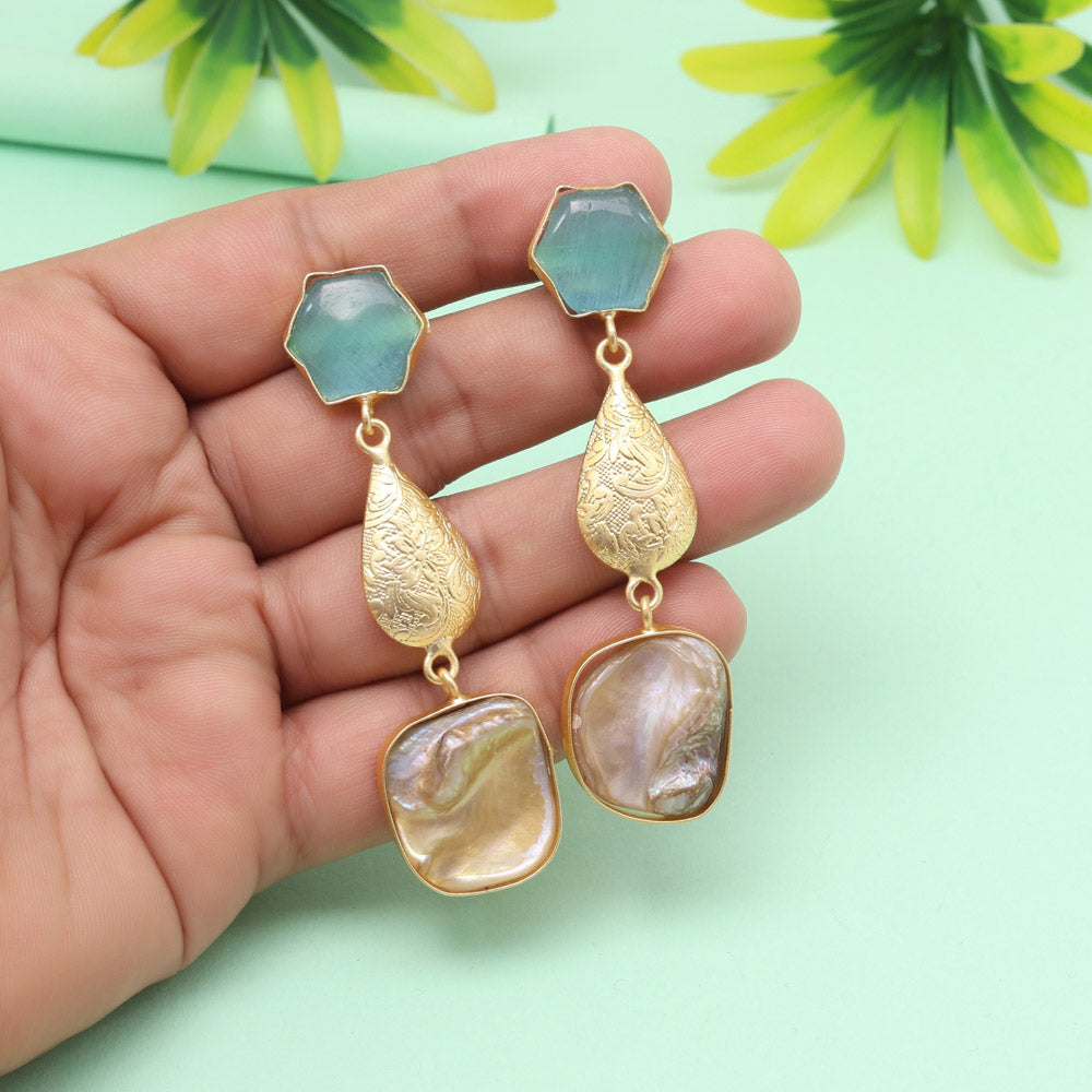 Breeze Sky Blue Color Amrapali Earrings Jewellery GetGlit