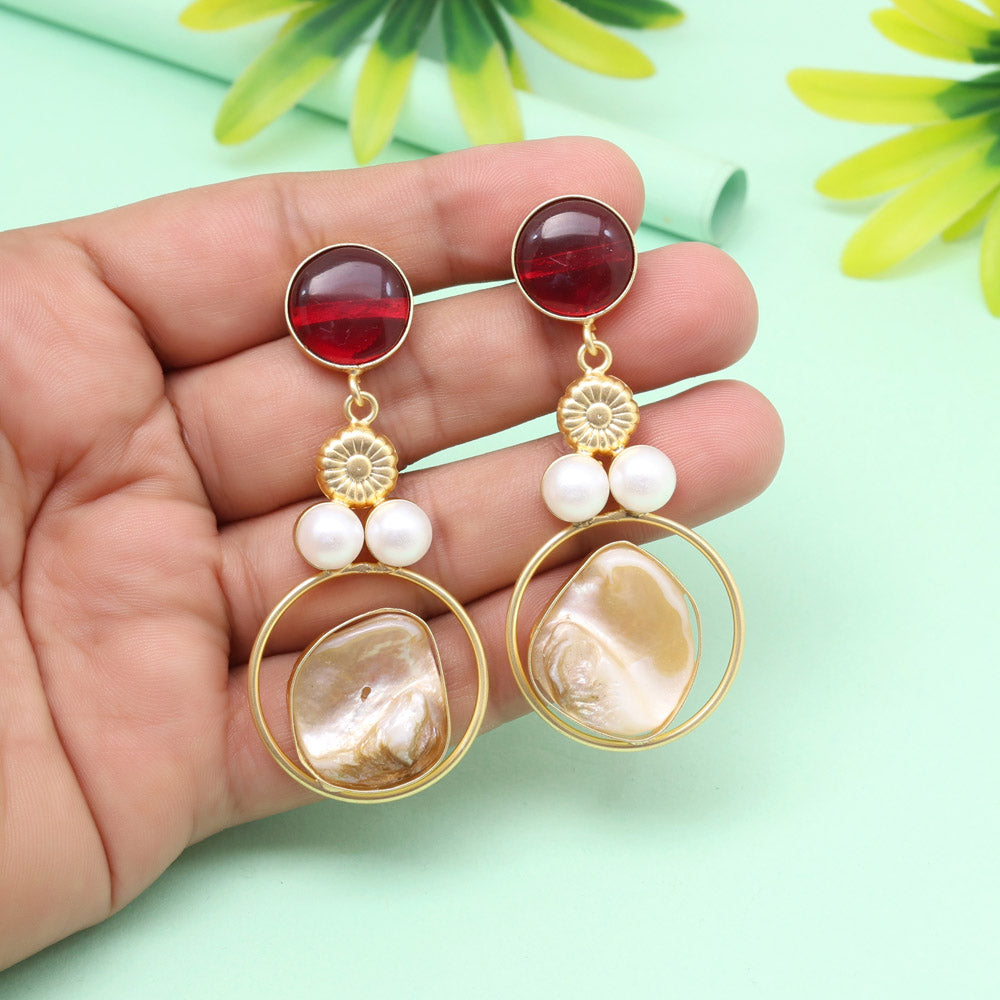 Plum Maroon Color Amrapali Earrings Jewellery GetGlit